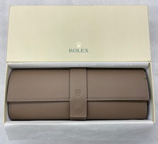 Rolex Brown Leather Watch Case Travel Pouch For 3 to 4 Watches - New Open Box
