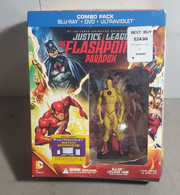 NEW! Justice League: The Flashpoint Paradox Best Buy Exclu. Blu-ray/DVD/Figurine