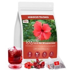 Hibiscus Tea Bags, 100 Natural Hibiscus Flowers Herbal High Blood Pressure T...