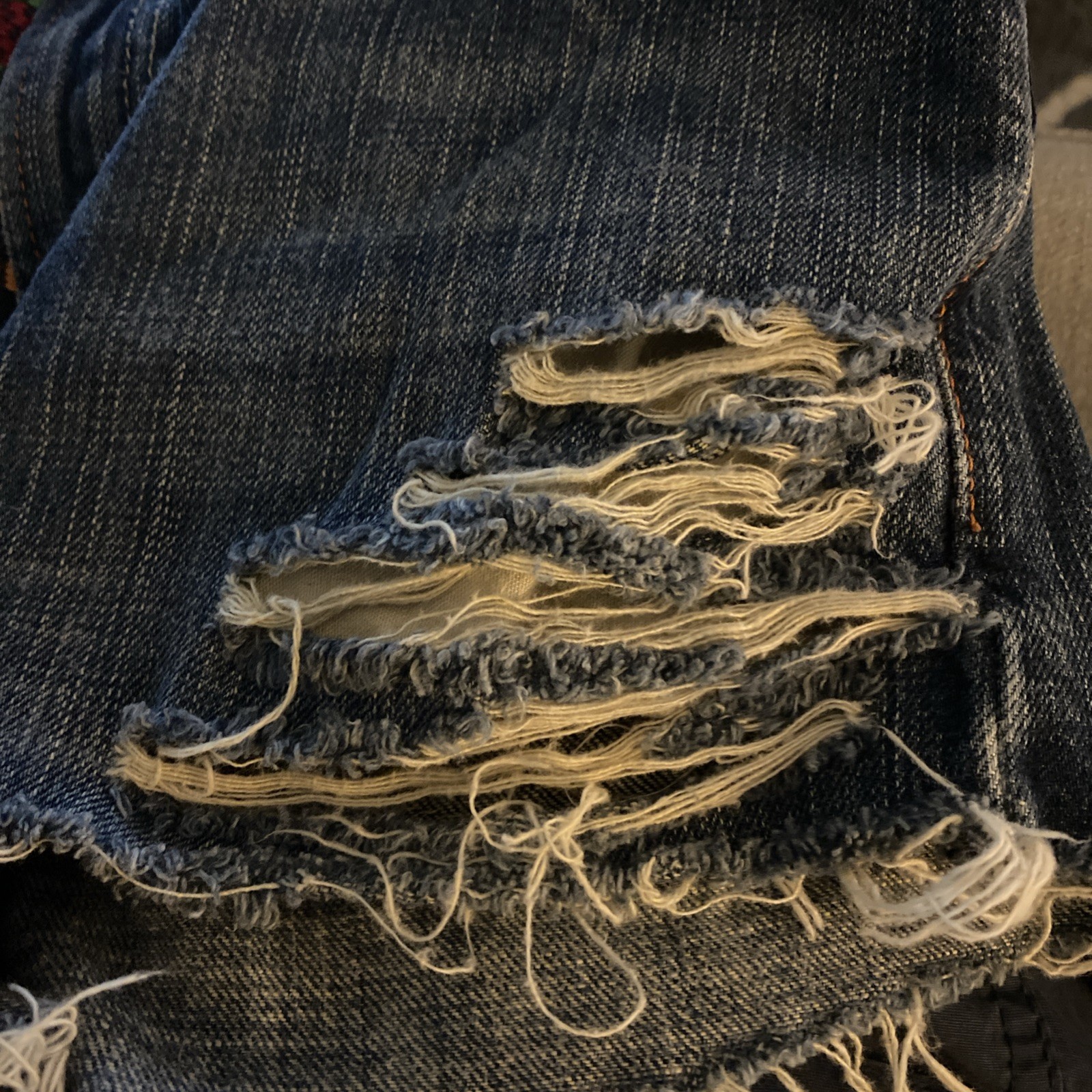 Levis 527 VTG Tribal Woven Print Custom Cut Off Size 14 Womens 90’s Boho Hippie thumbnail 10