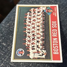 1976 Topps #118 Boston Red Sox team checklist unmarked EX