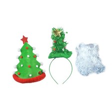 3x Christmas Santa Costume Accessories Lightweight Creative Santa Beard