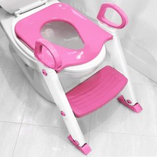 Potty Training Seat Toilet W/Step Stool Ladder  Splash Guard, Anti Slip