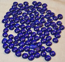 Vtg Cobalt Blue Glass Cabochon Lot Oval/Round Domed Craft Jewelry Mosaic Art