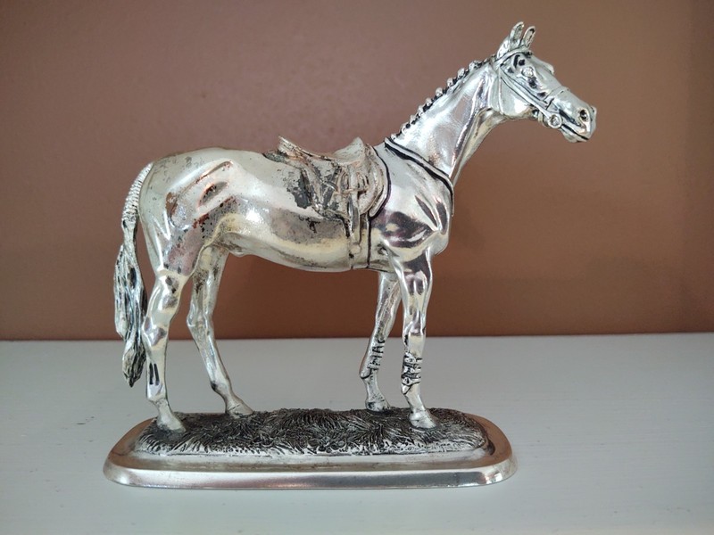 Rare Franklin Mint English Silver Dressage Horse Figurine