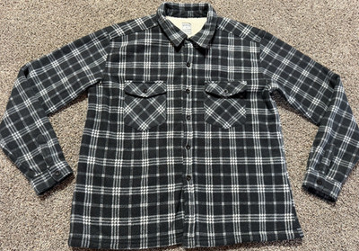 Oakwood Mountain Fleece Sherpa Lined Coat Jacket Mens Button Down Jacket Plaid