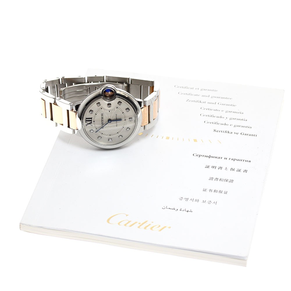 CARTIER Baron blue WE902031 11P diamond Silver Dial  display picture 2
