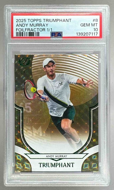 Andy Murray 2025 Topps Triumphant #8 FoilFractor 1/1 PSA 10