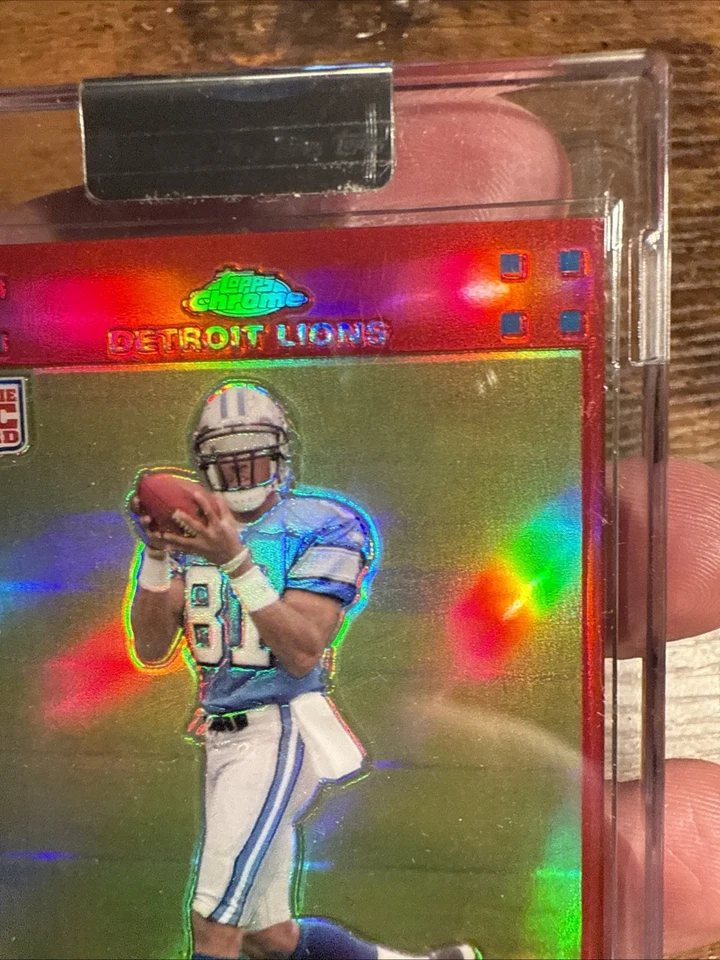 Calvin Johnson 2007 Topps Chrome Red Refractor Rookie 122/139 Uncirculated - Image 3 of 4