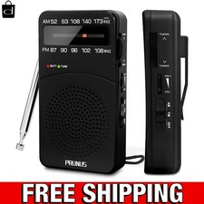 Small FM Radio Pocket Portable Radio,Rechargeable Battery BLACK