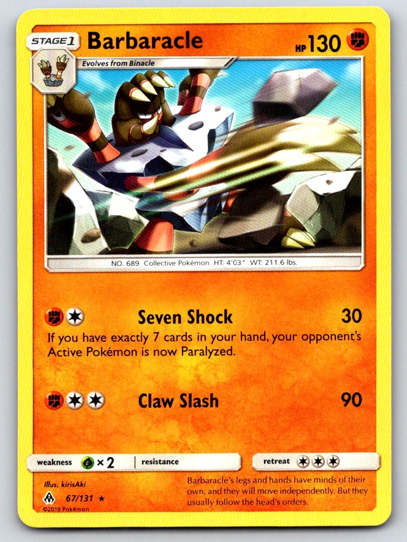 Barbaracle 67/131 Rare Forbidden Light NM Pokemon TCG