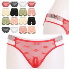 Womens See Through Crotchless Briefs See Through Hollow Out Panties Underwear
