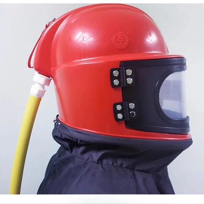 Safty Helmet for Sandblast Working / PVC Shields Lens for Sandblaster Helmet