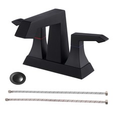 2-Handle Heavy Duty Bathroom Faucet with Drain and Supply Kits 4001-MB