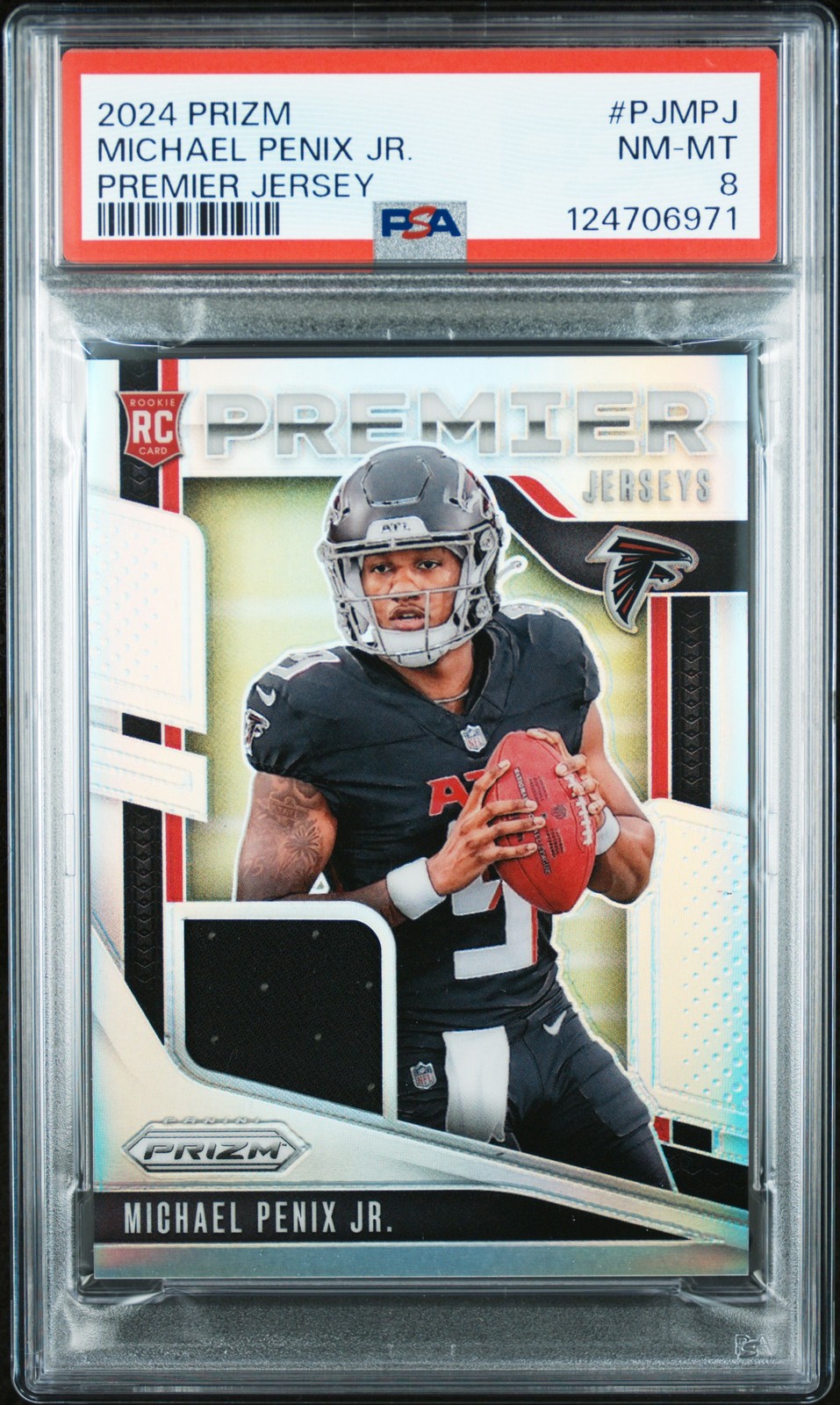 2024 Panini Prizm Premier Jerseys Michael Penix Jr. #PJMPJ PSA 8 Rookie