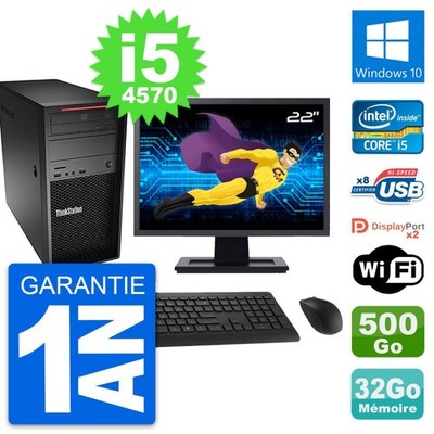 PC tour LENOVO P300 Bildschirm 22 '' Core i5-4570 RAM 32Go Disc 500Go Windows 10
