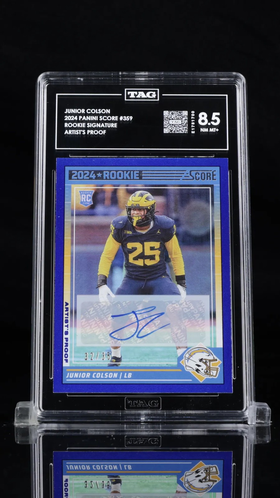 Junior Colson Panini Score #359 Signature