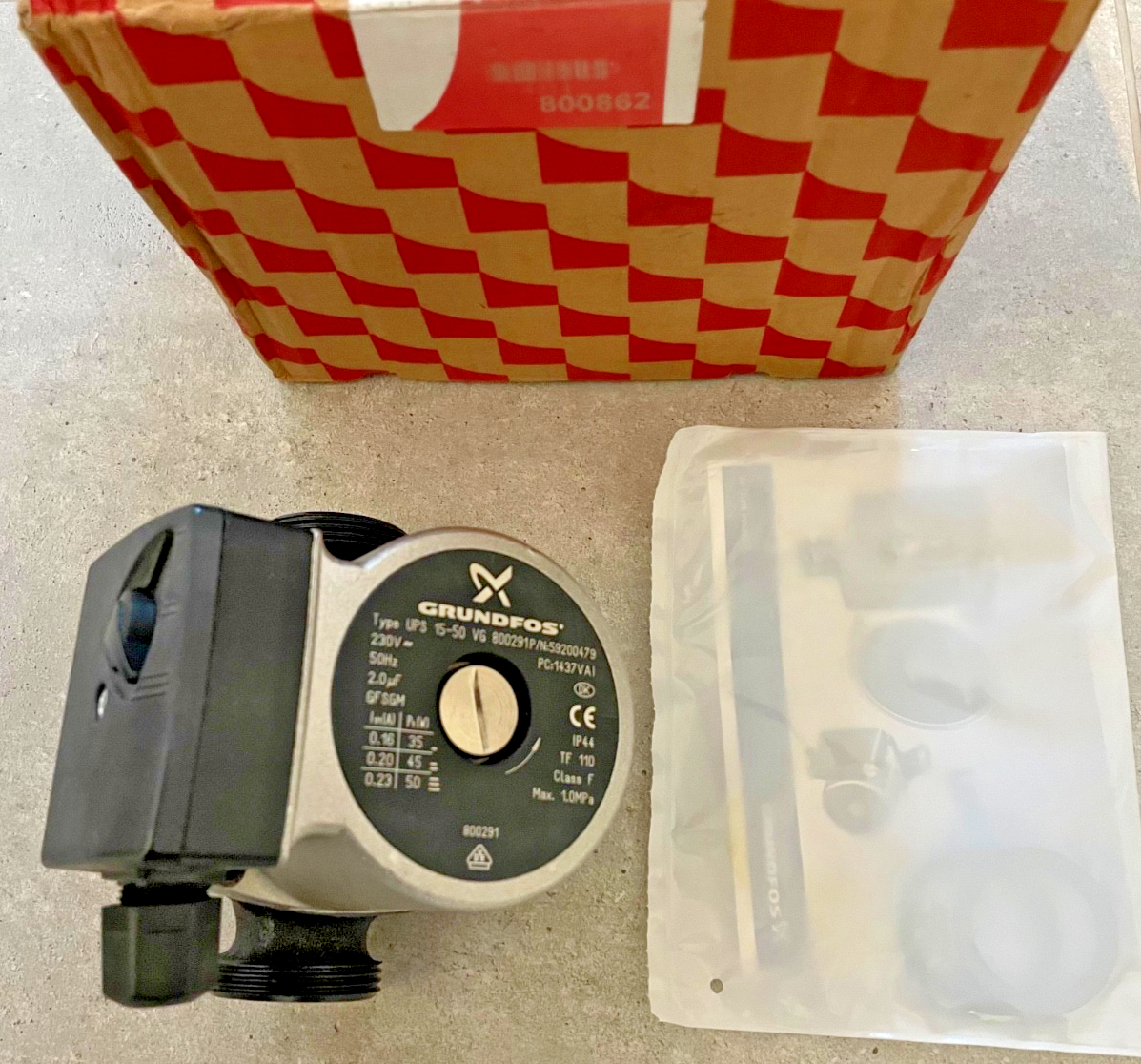 Glowworm Micron 30 40 50 60 FF Boiler Pump 15/50 C/W LIT 800862 New Genuine