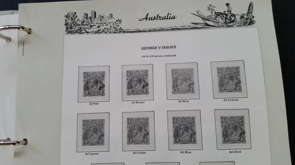 Seven Seas Hingeless Australian Ring Bound Stamp Album with Slip Case 1913 to 01 - image 4 of 4