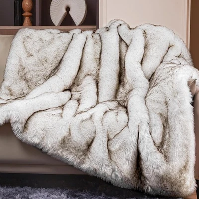 Touchat 1000GSM Faux Fur Throw Blanket, Super Thick Warm Cozy Heavy Blankets ...