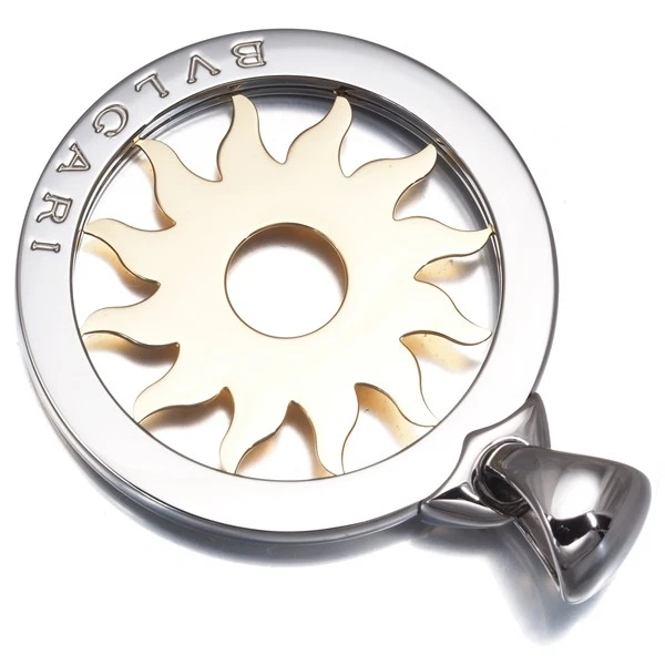 Auténtico Colgante BVLGARI Tondo Sun Grande Oro Amarillo 18K 750/Acero Inoxidable  Foto 3 de 4