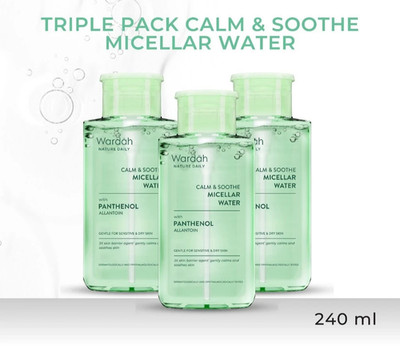 WARDAH Micellar Water 3x240 ml (Perfect Bright, Nature Daily, Lightening Oil)