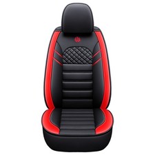 Blackred Pu Leather Car Seat Covers Protector Cushion For 5-seats Car 4 Seasons