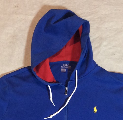 Polo Ralph Lauren Performance Jacke Herren Gr. L blau Full Zip gefüttert Kapuze Taschen - Bild 7 von 15