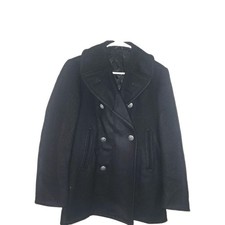 Us Navy Peacoat Size 34S Mens Jacket Metal Buttons Overcoat Warm Vtg