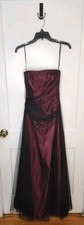 Size 4 Vera Wang Maroon Black Acetate Taffeta Evening Gown Dark Romantic
