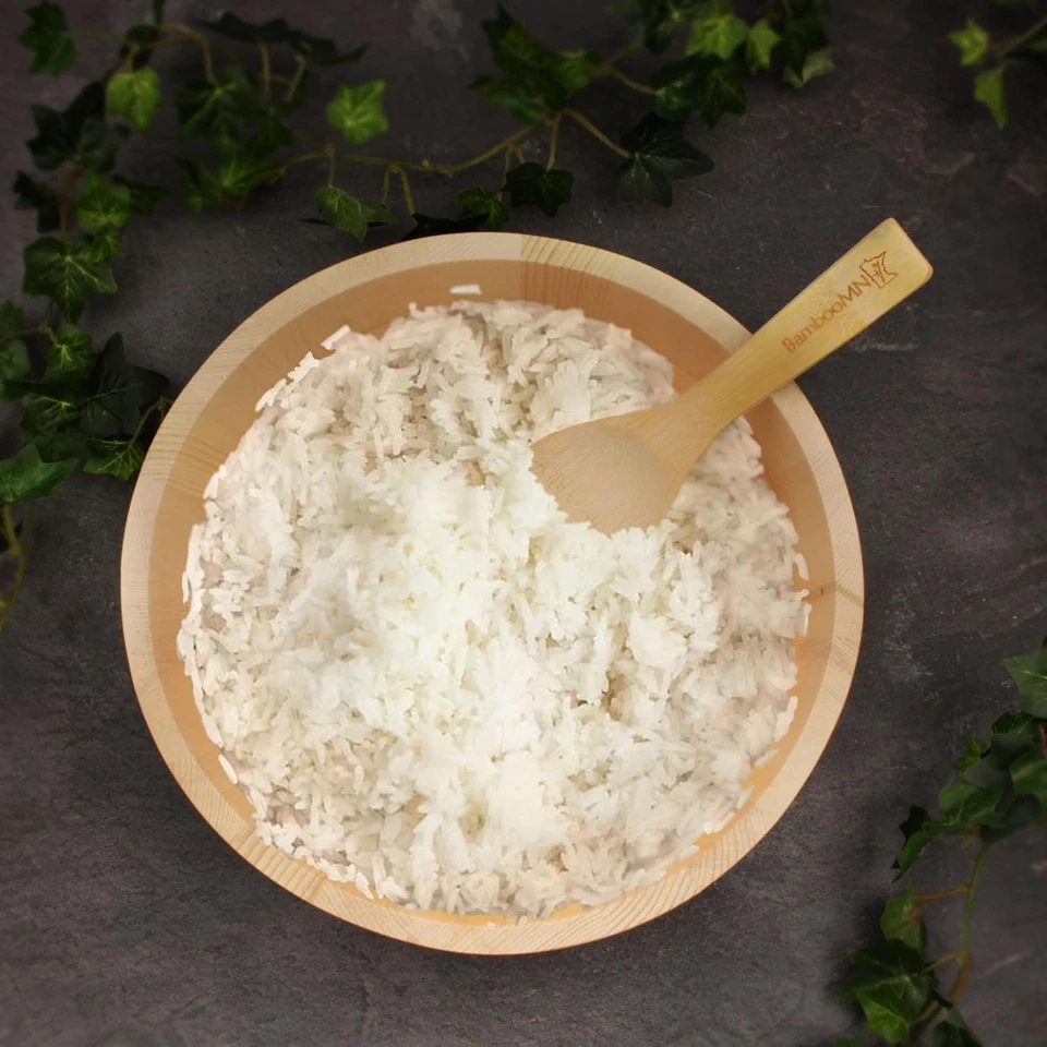 Tazón de enfriamiento de arroz de sushi Hangiri Oke de madera de 10,6" con tapa - estilo tradicional Foto 4 de 4