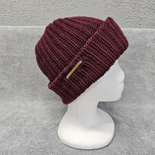 Love Your Melon Beanie Hat Watch Cap Metal Logo Maroon Knit Winter Cap USA OSFM