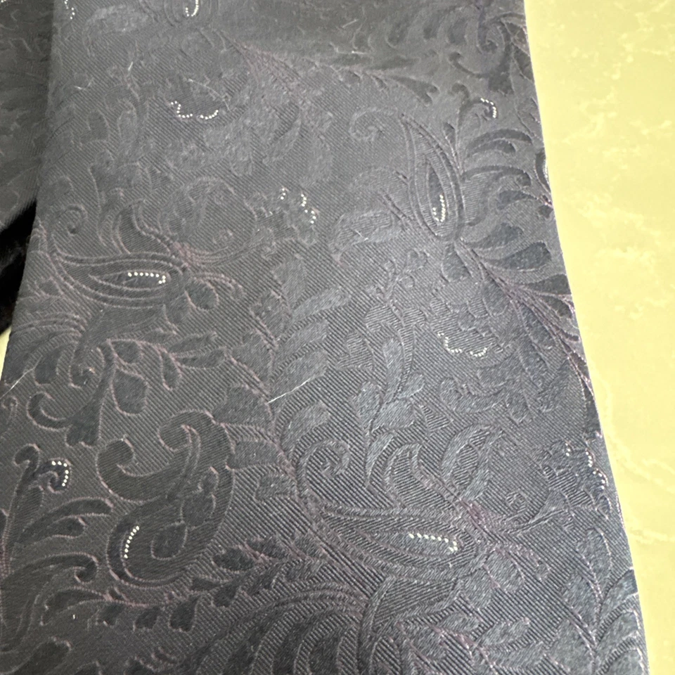 Corbata 100 % seda para hombre Elie Tahari azul marino cachemir estampado floral Foto 2 de 4