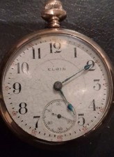 Elgin Father Time Gold Filled Pocket Watch 