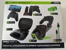 BIONIK Pro Kit+ for Xbox Series XS Dual Charger 2x Battery Phone Holder - BLACK