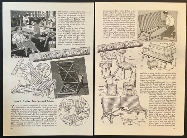 Puertas, cercas y más de muebles de tronco rústico 1945 cómo construir planes