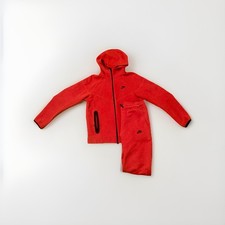 Nike Tech Fleece Full Zip Hoodie Sweatshirt Red Medium Used