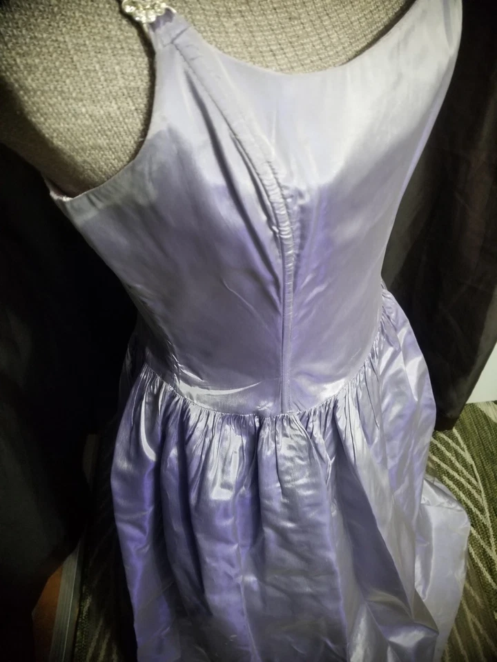 Gunne Sax Jessica McClintock Ball Gown 9/10 Lavender Corset Satin Taffeta - Image 4 of 4