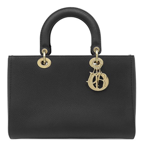 Christian Dior 2 Way Bag Lady Dior D-Siam Medium Leather Black M11510TRL 143420