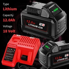 1-6PCS 12ah For Milwaukee For M18 18V Extended Capacity Battery or Charger