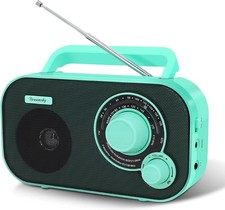 DreamSky AM FM Portable Radio Plug in Wall or Battery Operated for Home Green