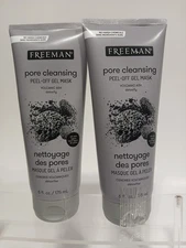 FREEMAN Pore Clearing Volcanic Ash Peel-Off Gel Facial Mask, Deep Cleansing  x2
