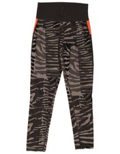 Adidas Womens Climalite Leggings UK 12 Medium Grey Animal Print AG02