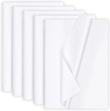 100 Sheets 20"x14" White Wrapping Tissue Paper Bulk for Gift Bags WHITE