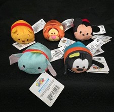 Disney Tsum Tsum Mini Plush Characters 3" - Mickey Dumbo Goofy Winnie lot of 5