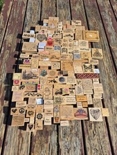 vintage rubber stamps lot of 150 Mixed Themes And Brands Stampen Up, Rosa 1990s