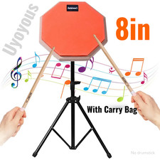8 In Silent Practice Pad with Stand 55-90CM Dumb Drum Kit w/Bag for Beginners UK