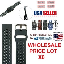LOT 6 Silicone Band Strap For Apple Watch iWatch 38/42/40/44m ADJUSTABLE LENGHT
