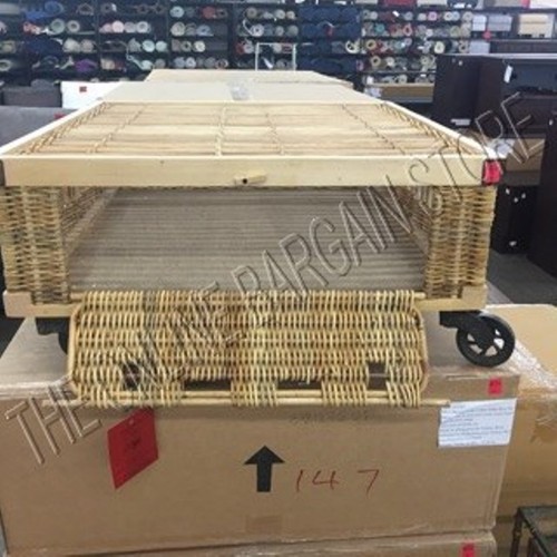 Pottery Barn Woven Rattan Crate Rustic Vintage Cage Industrial Cart Coffee Table - Picture 5 of 12