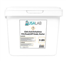 USA Lab Citric Acid Anhydrous FCC; Food; USP Grade, Kosher - Various Sizes